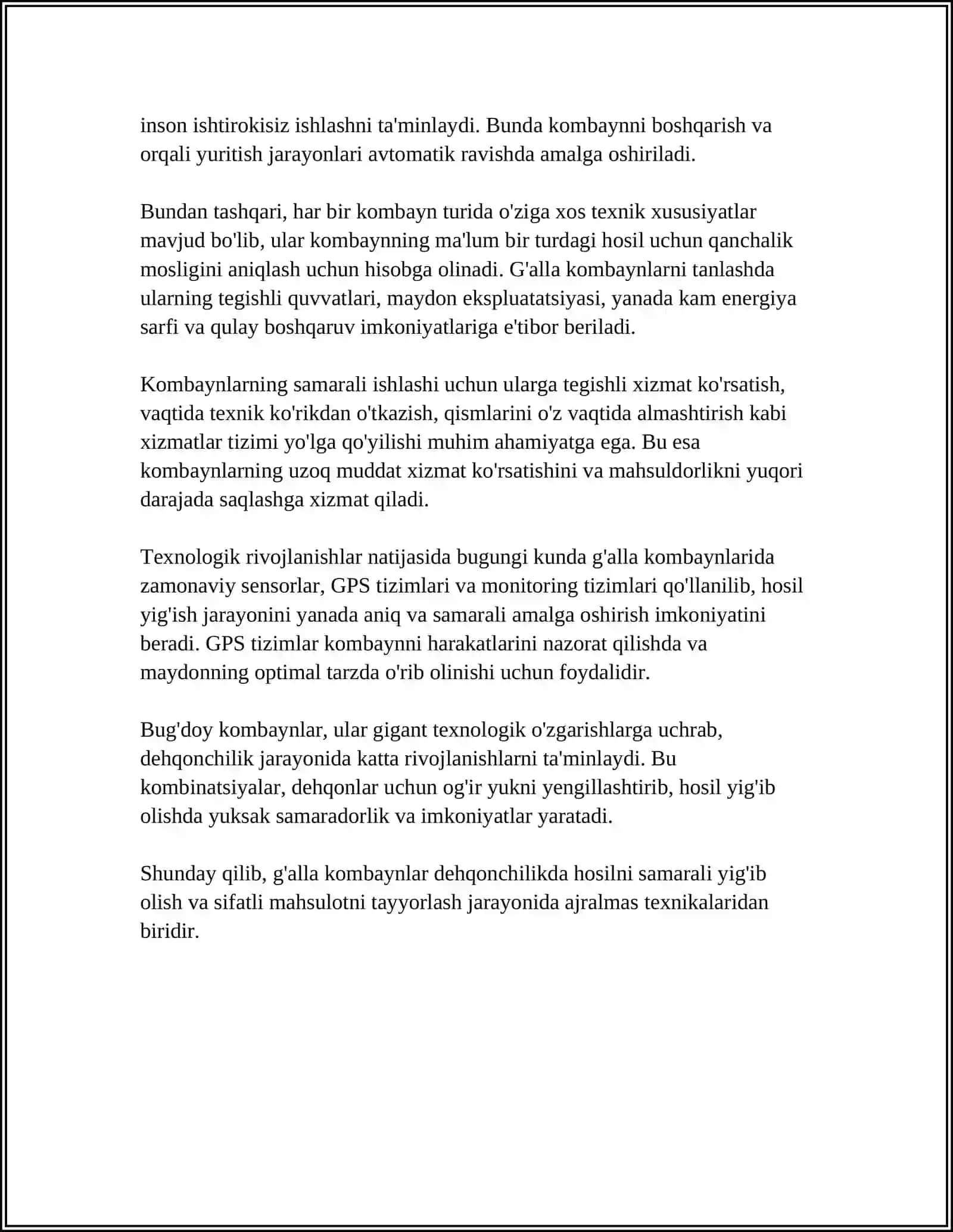 G'ALLA KOMBAYNLARINING TURLARI 4