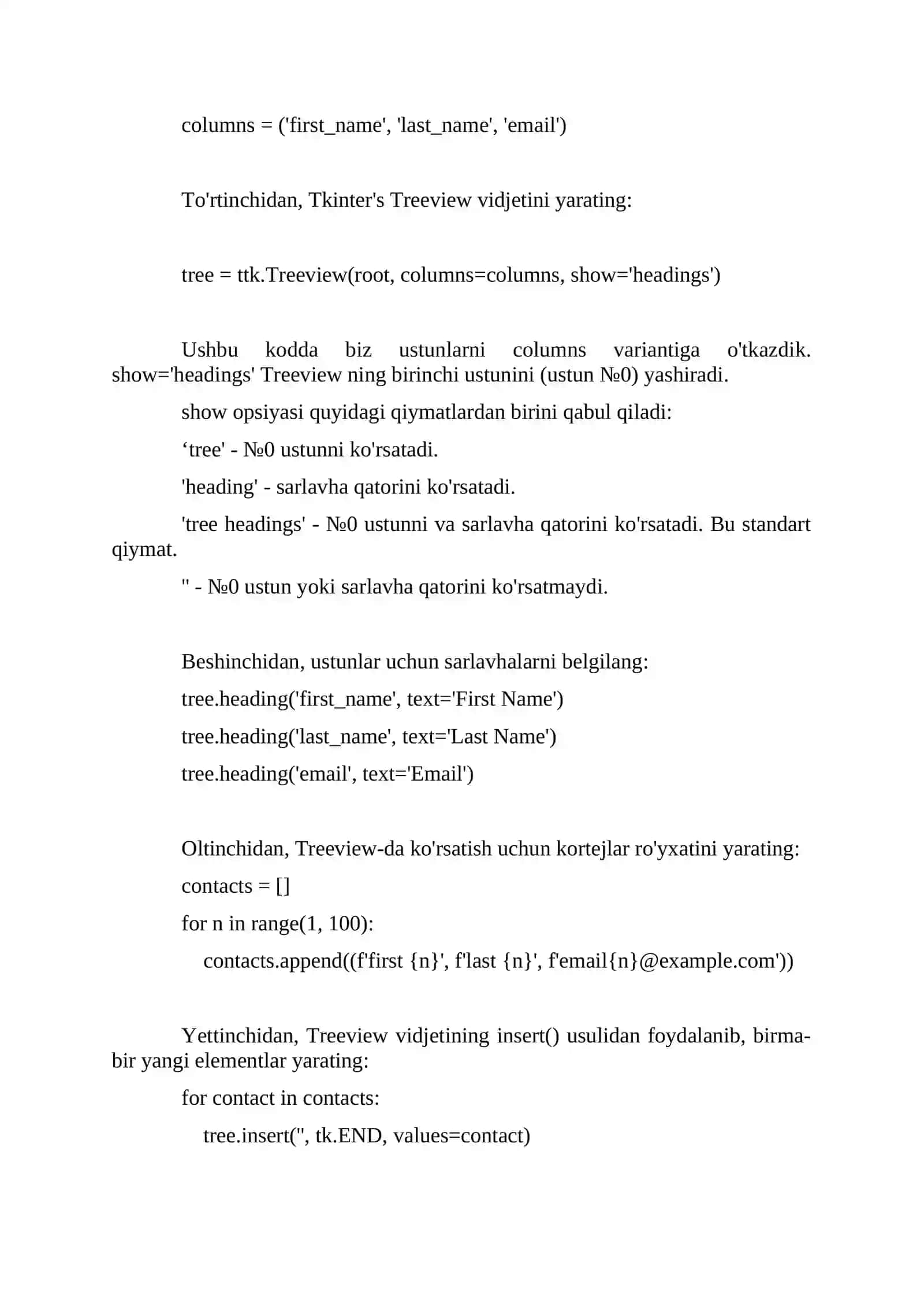 Tkinter Treeview 4