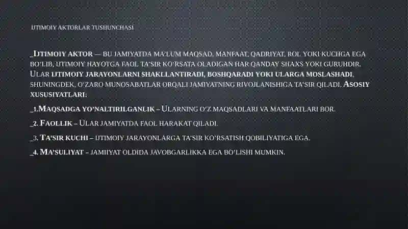 Ijtimoiy va siyosiy aktorlarning turlari 4