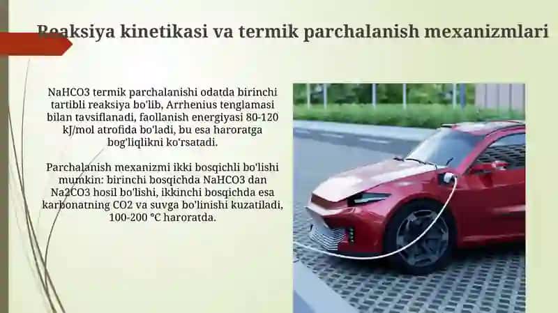 NaHCO3ni Kalsinatsiya jarayonida va termik parchalanish 4