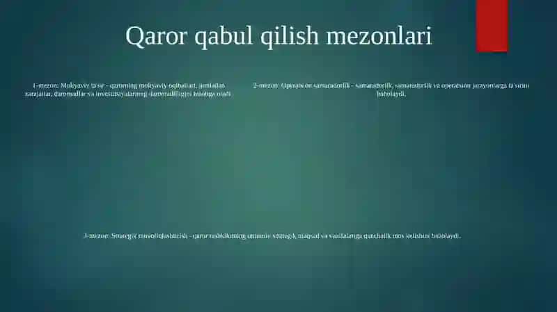 Boshqaruv Qarorlarini Qabul Qilish 4