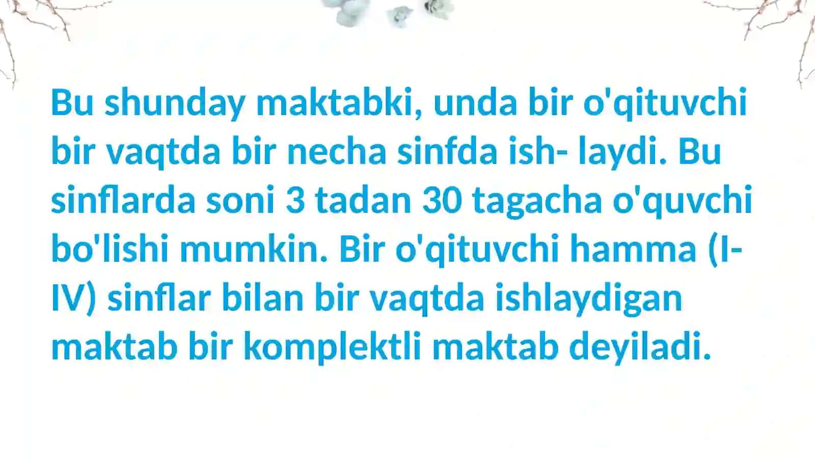 O'ZBEKISTONDA OZ KOMPLEKTLI  MAKTABLARNING  MAVJUDLIK HOLATI 4