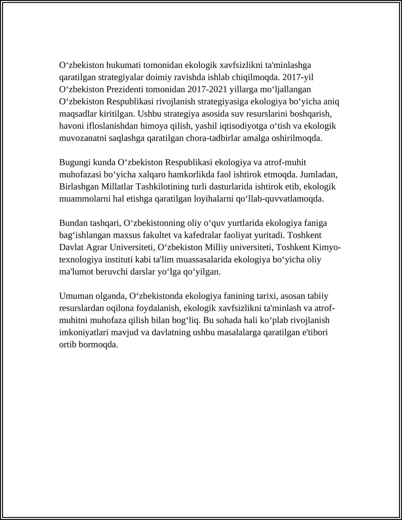 Oʻzbekistonda Ekologiya Fanini Rivojlanishi 4