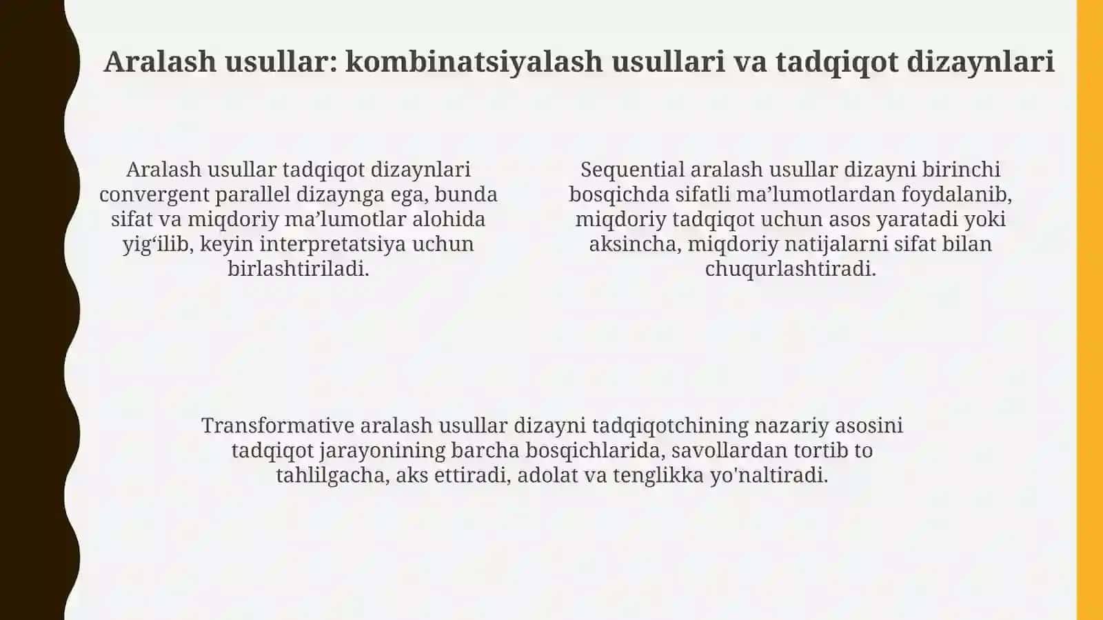 Yozuv tadqiqot usullari: Sifat va miqdoriy metodlar 4