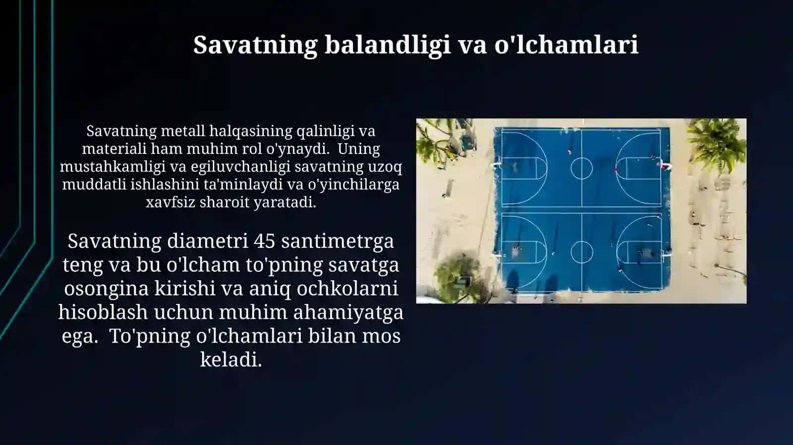 Baskеtbоl o’yini mаydоn o’lchаmlаri hаmdаo’yinqоidаlаr 4