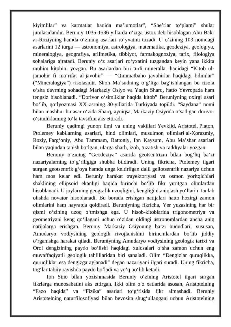 ABU RAYHON BERUNIY ASARLARINI TARIXIY GEOGRAFIK TASNIFI 4