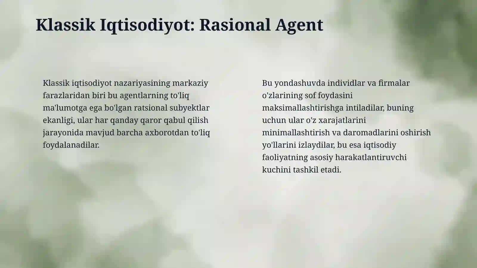 Klassik va xulq-atvor iqtisodiyoti yondashuvlari farqi 4
