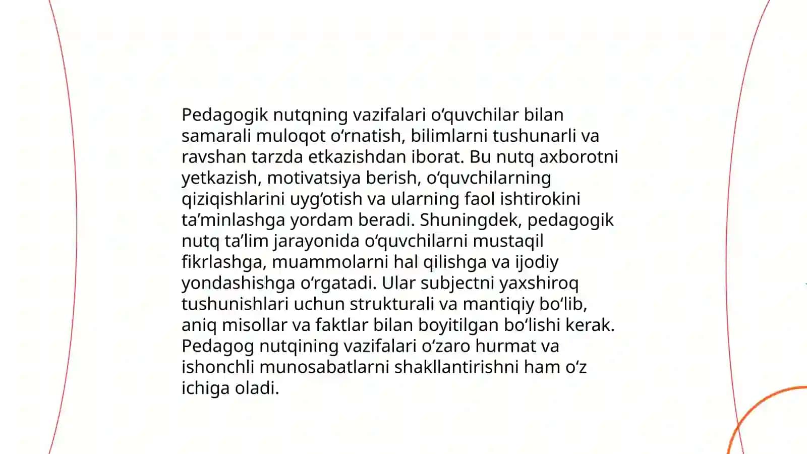 Pedogogik nutqning o'ziga xosligi 4