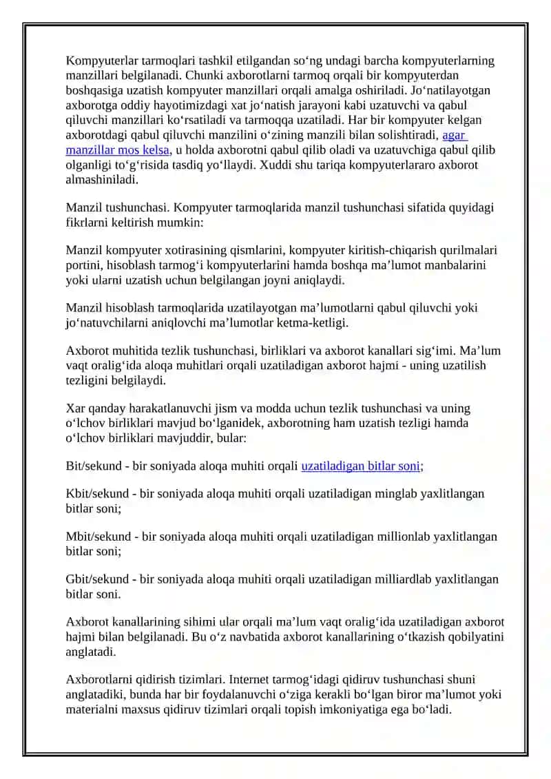 Lokal tarmoq jamiyat rivojlanishidagi ro’li va axamiyati 4