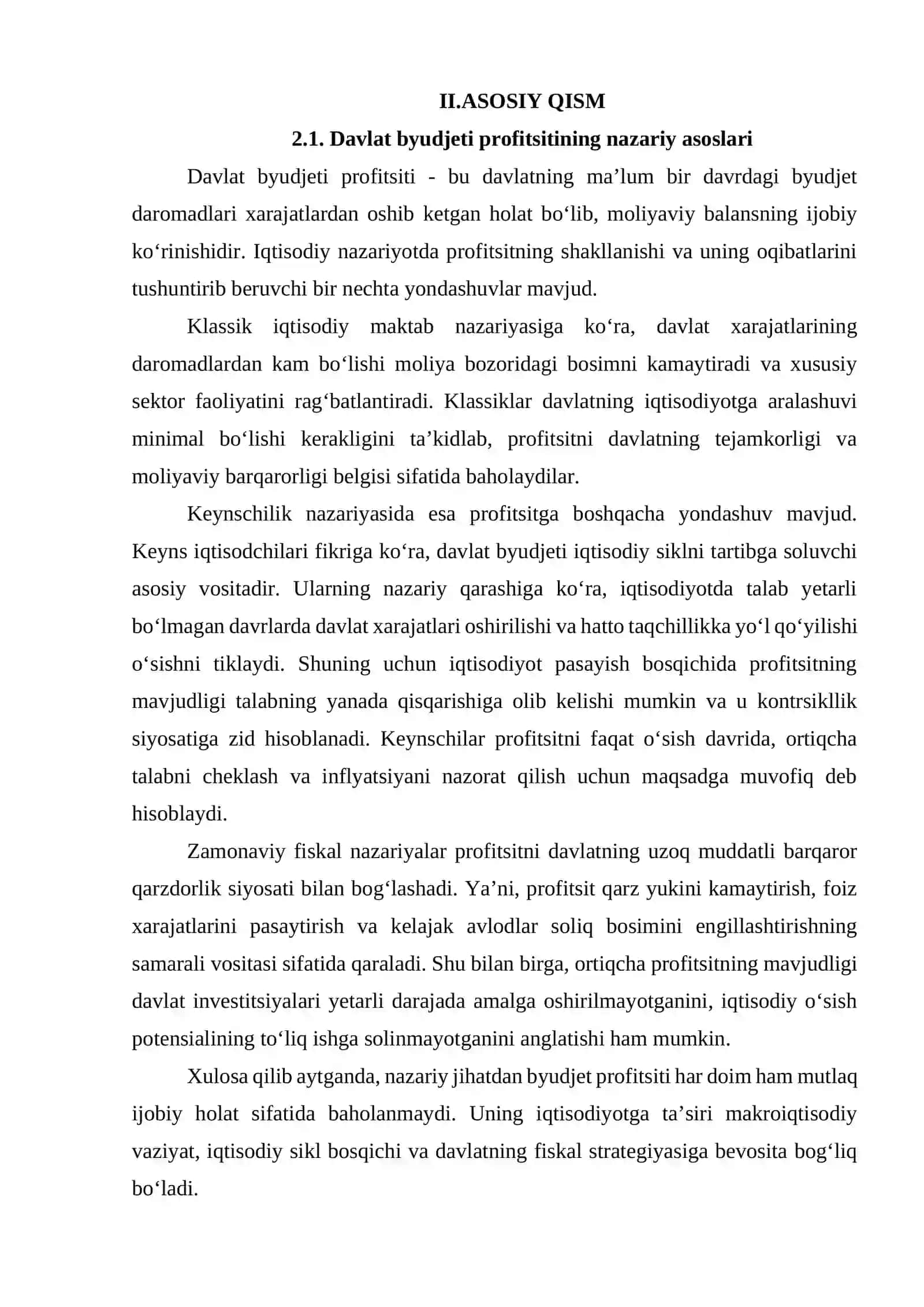 Davlatning byudjet profitsitining negativ oqibatlari 4