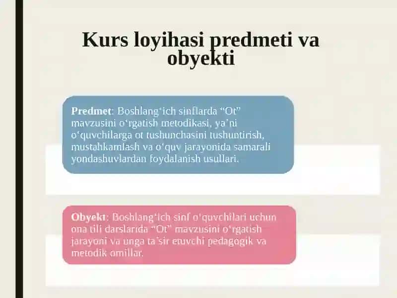 Boshlang‘ich sinflarda “Ot” mavzusini o‘rgatish metodikasi 4