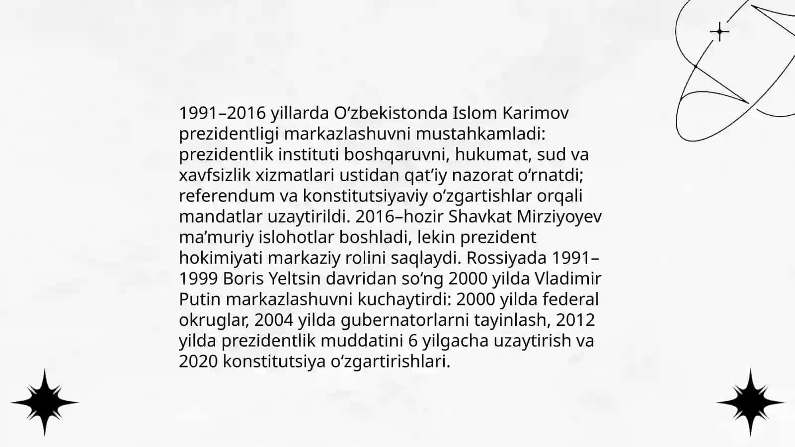 O'zbekistonda va Rossiyada yuz bergan o'zgarishlar 4