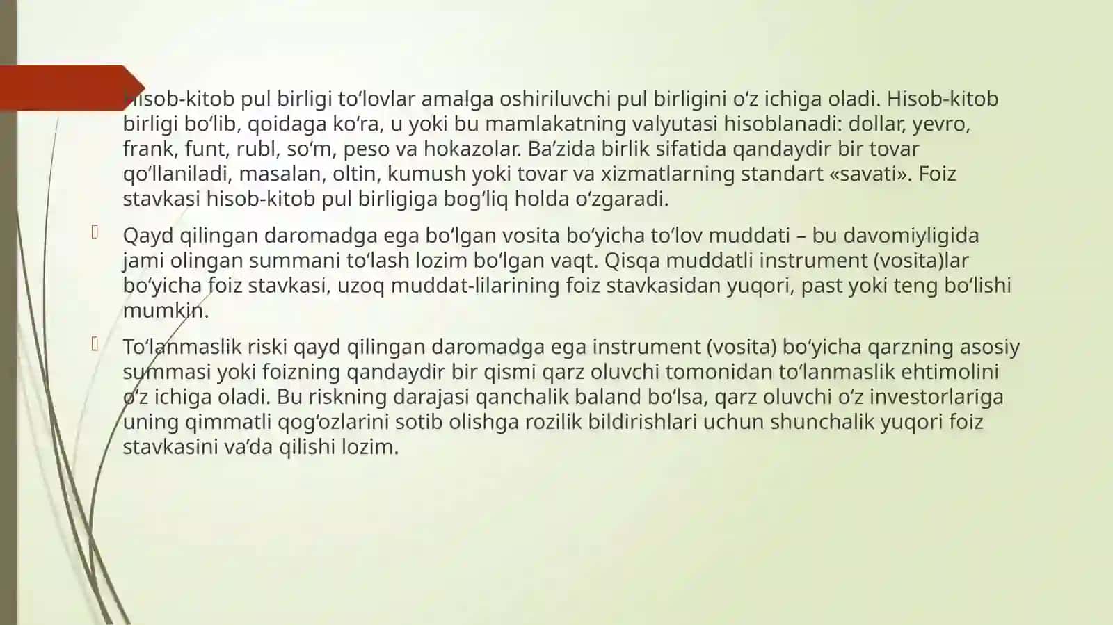 Moliya bozori indikatorlarini baholash 4