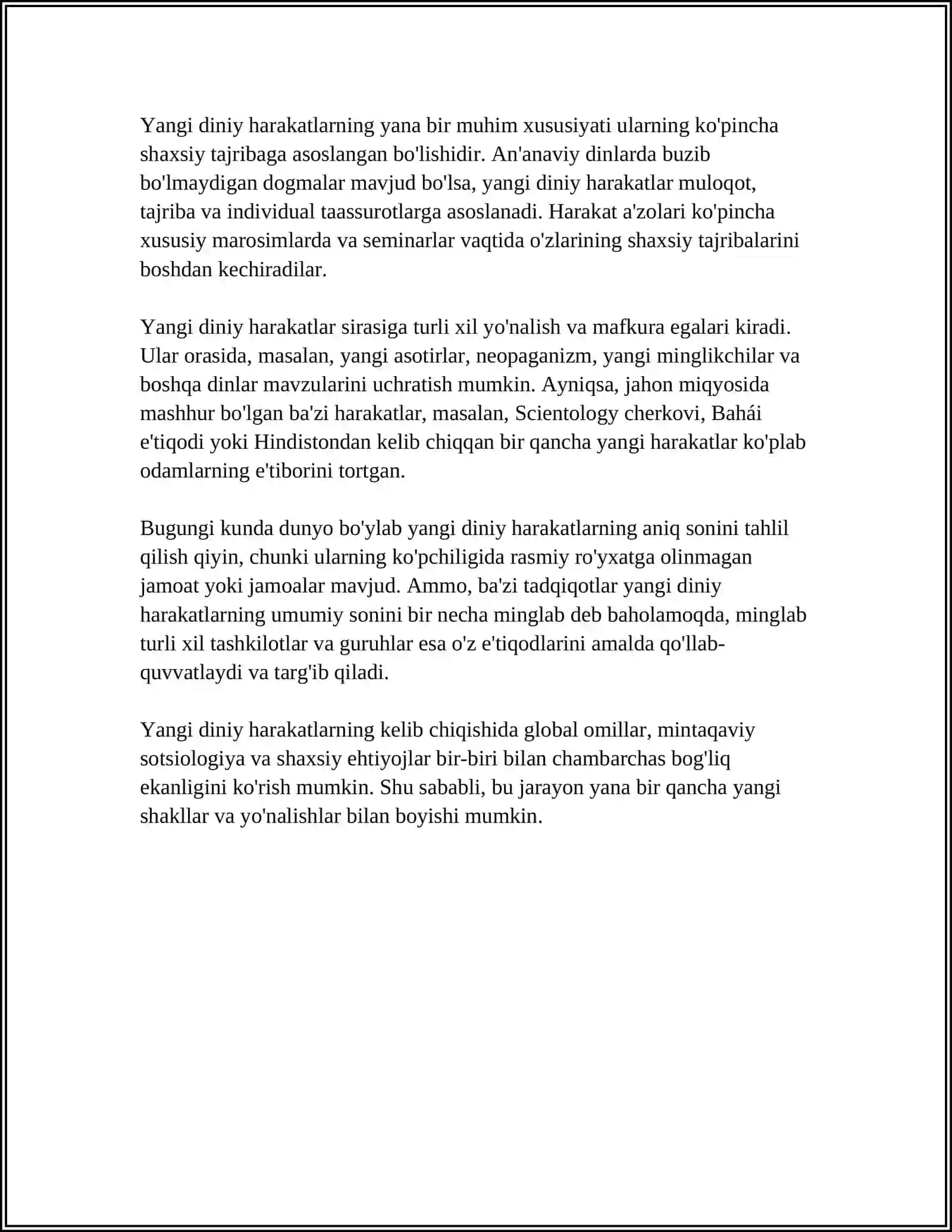 YANGI DINIY HARAKATLAR VA SEKTALAR 4