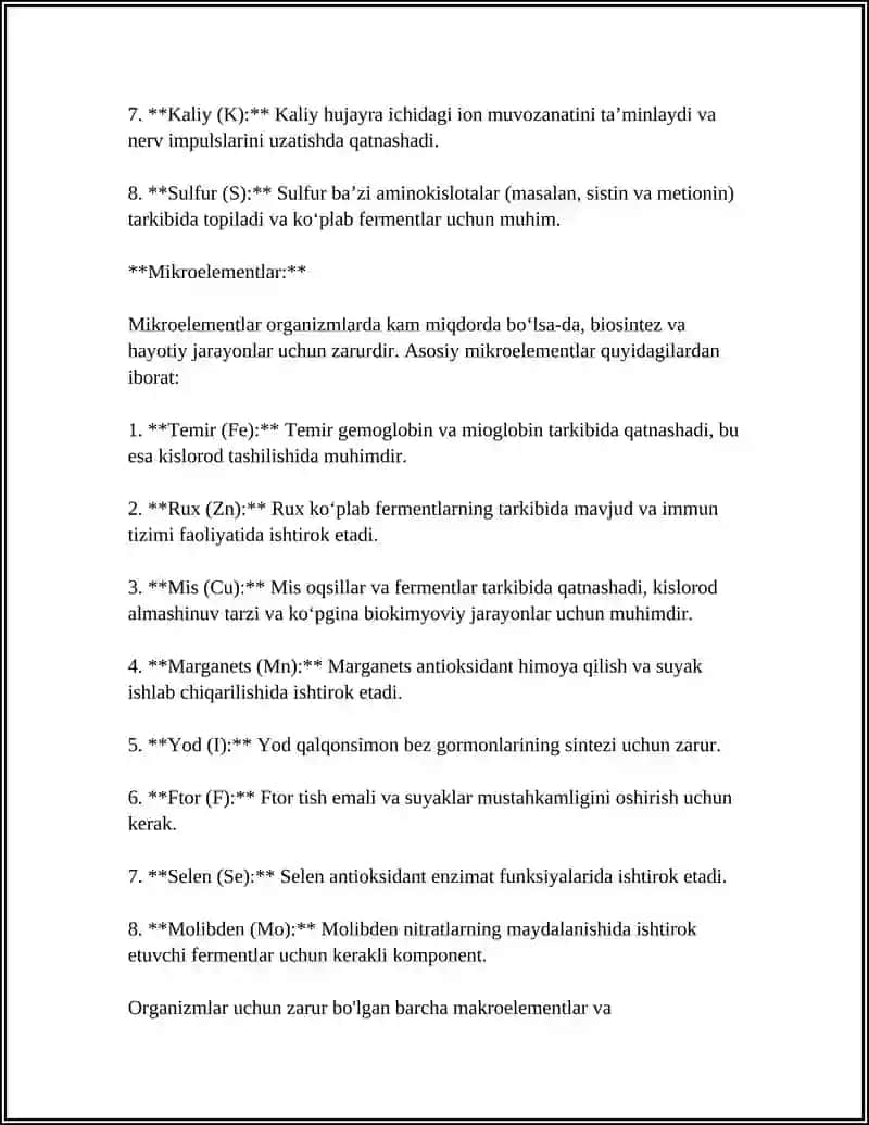 BIOXIMIYALIQ ELWMENTLER 4