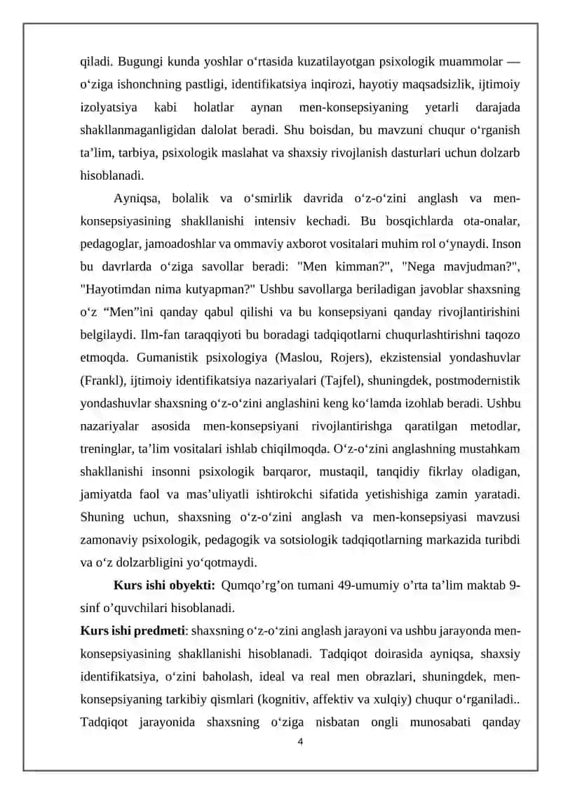 SHAXSNING O’ZINI-O’ZI ANGLASHI VA MEN-KONSEPSIYASI 4