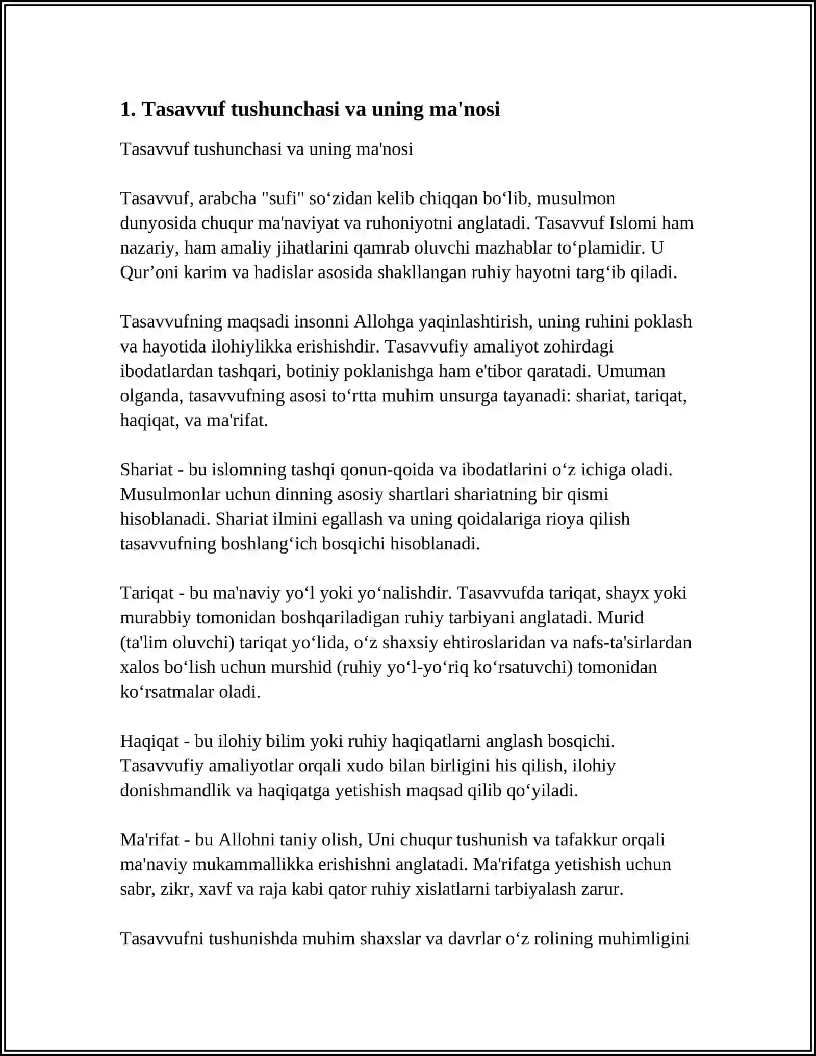 TASAVVUF TUSHUNCHASI VA UNING MOHIYATI 4