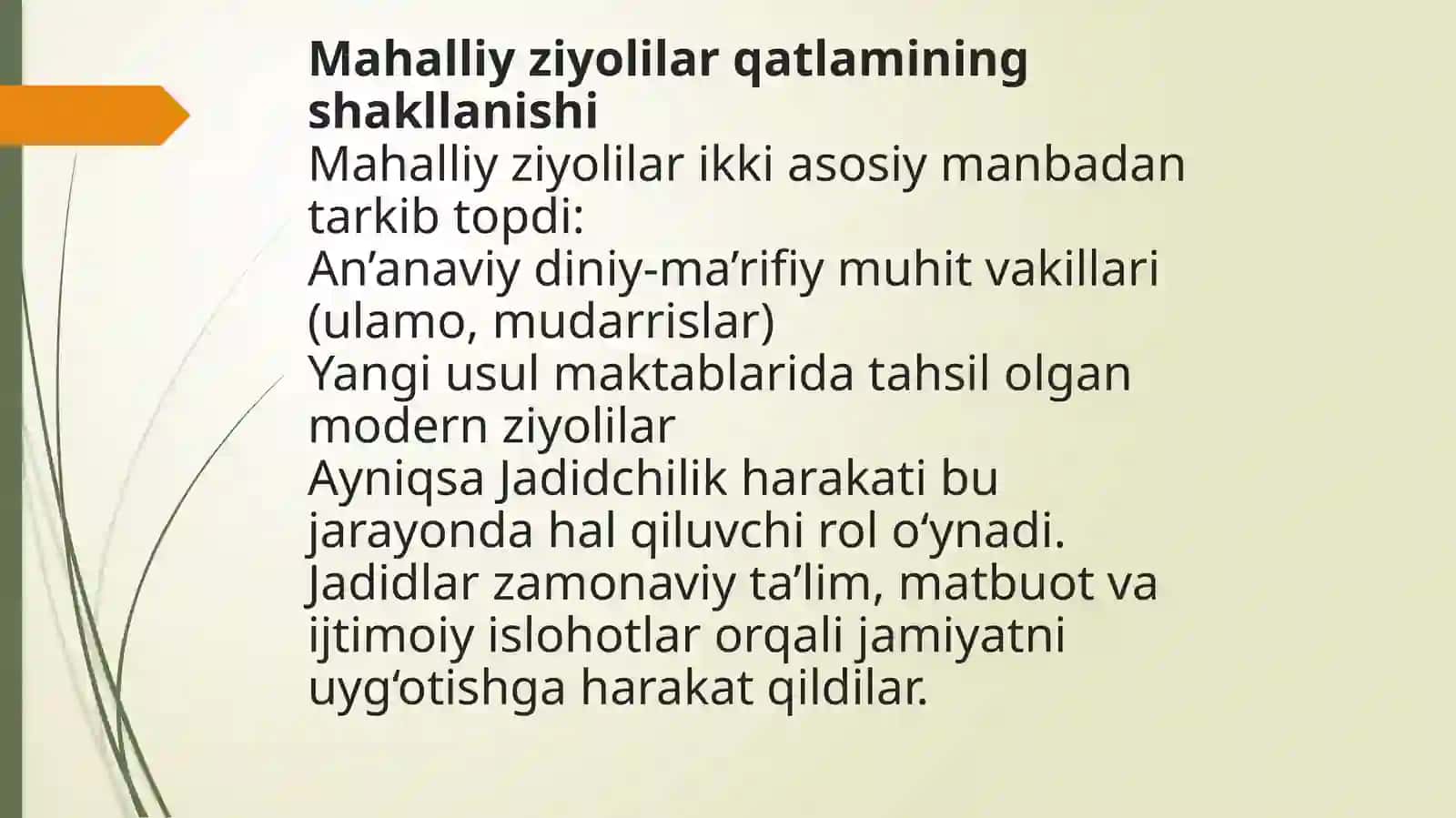 Mahalliy ziyolilarni mustamlakachilikka qarashlari 4
