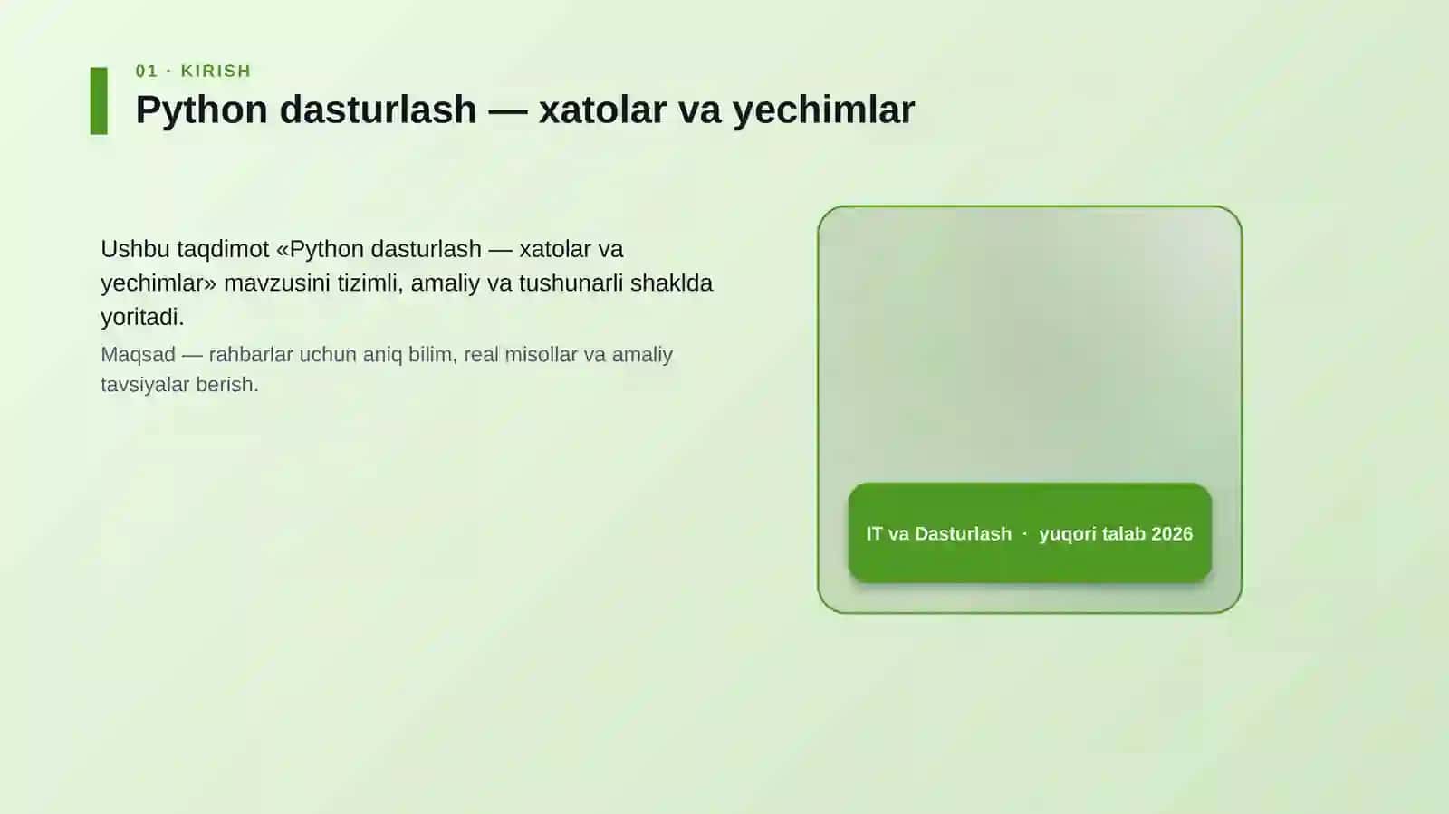 Python dasturlash — xatolar va yechimlar 4