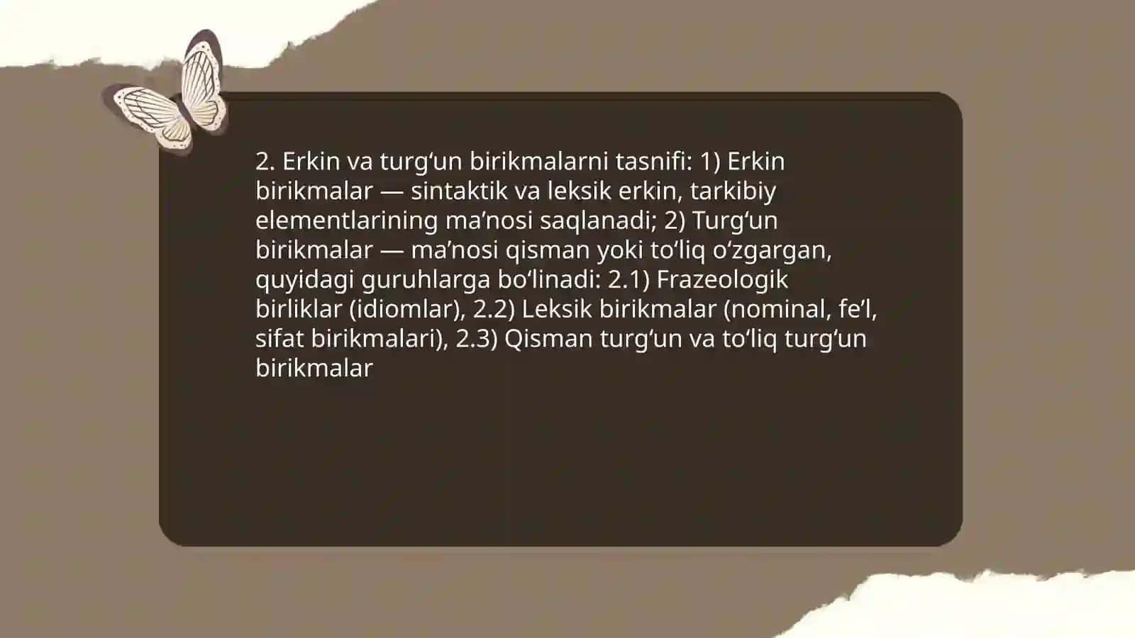Erkin va turg‘un birikmalar 4