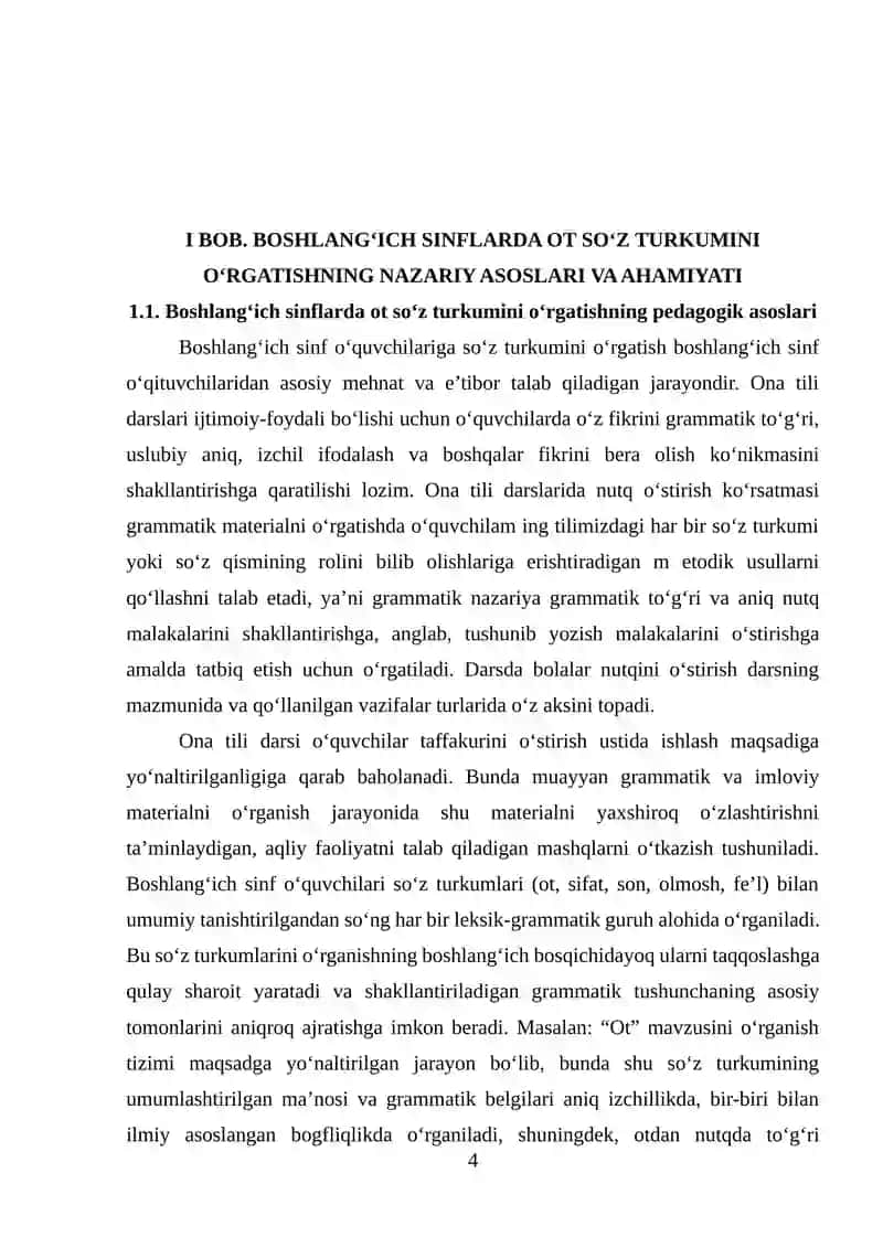 OT SO‘Z TURKUMINI O‘RGATISH 4