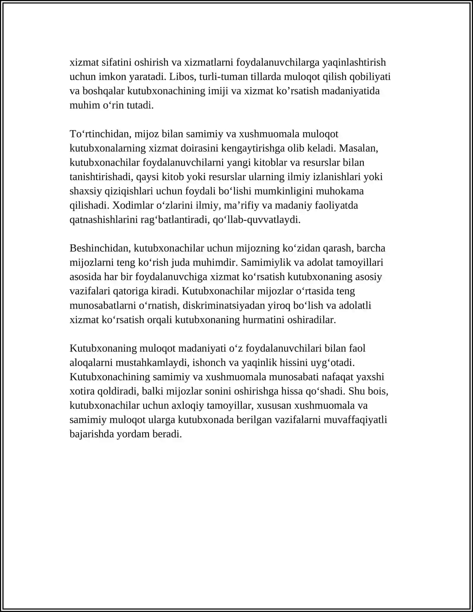 KUTUBXONADA MASLAHAT BERISH MADANIYATI 4