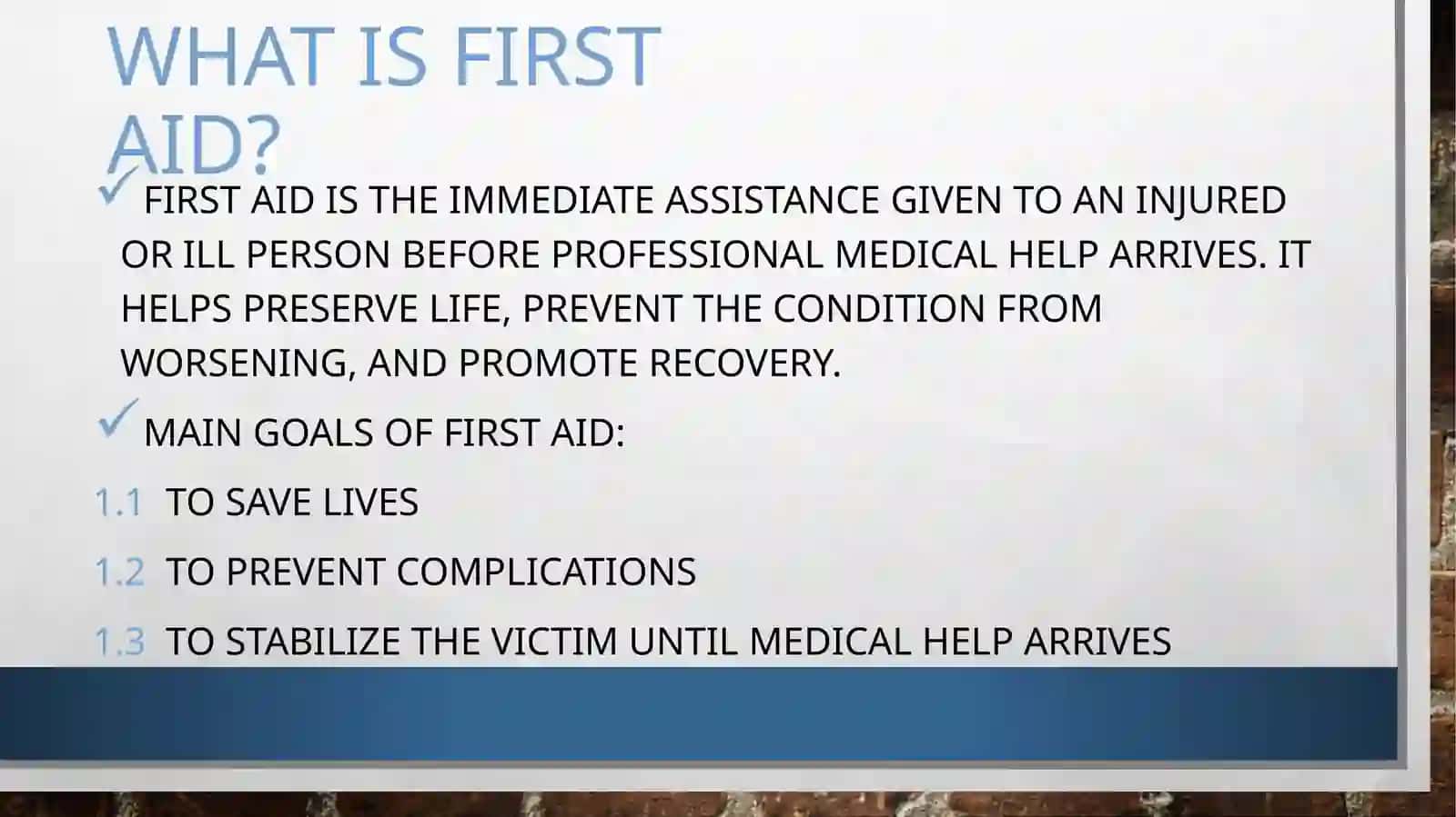Research and present common first aid procedures 4