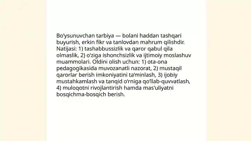 Avtoritar tarbiya va ularni oldini olish 4
