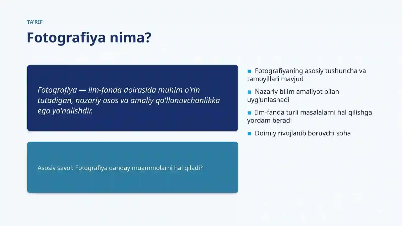Fotografiya Metodlari va Usullari 4