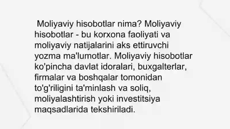 Moliyaviy hisobotlarni mazmuni turlari va shakllari 4