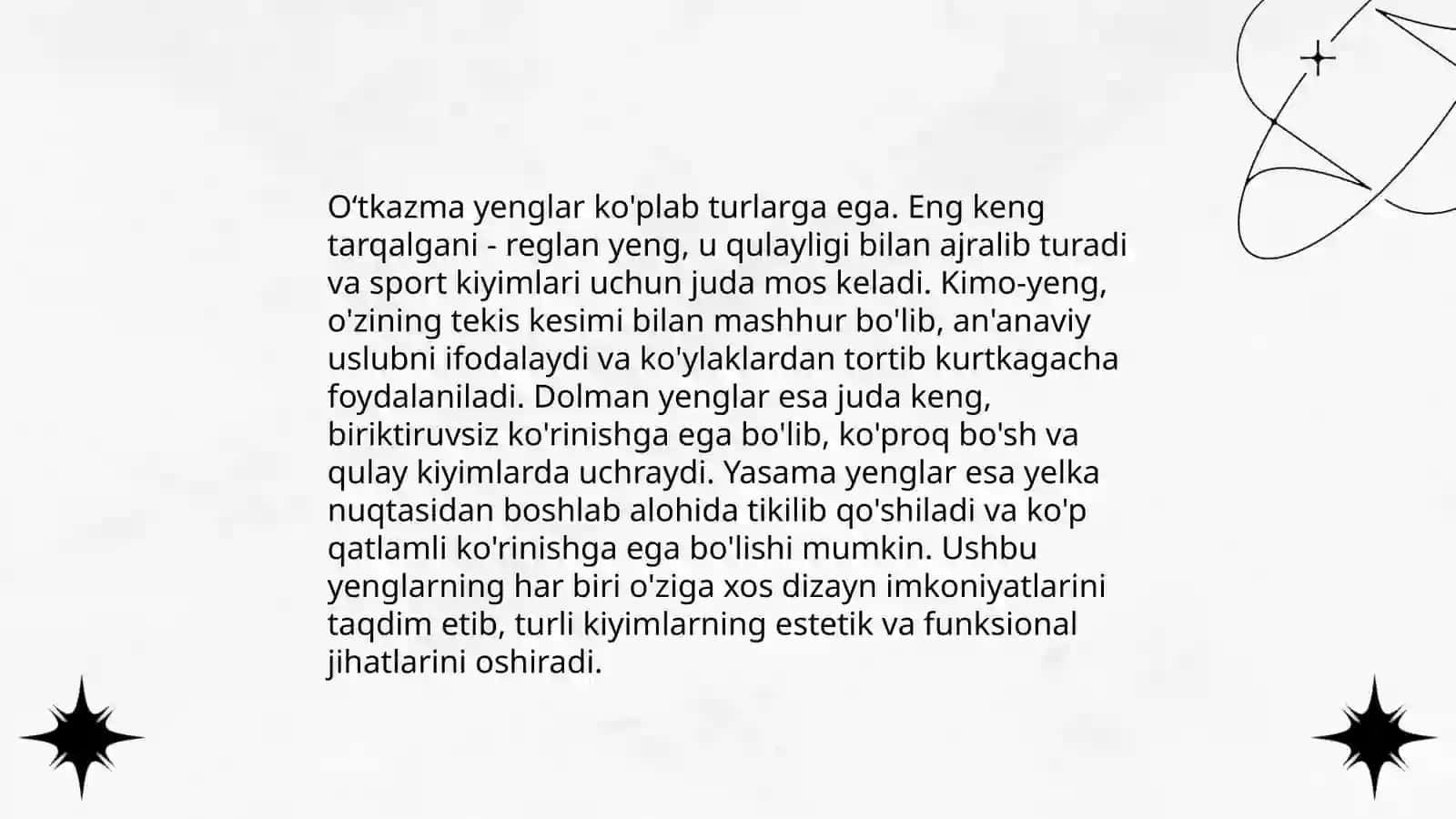 Oʻtkazma yenglarni konstruksiyalash xususiyatlari 4