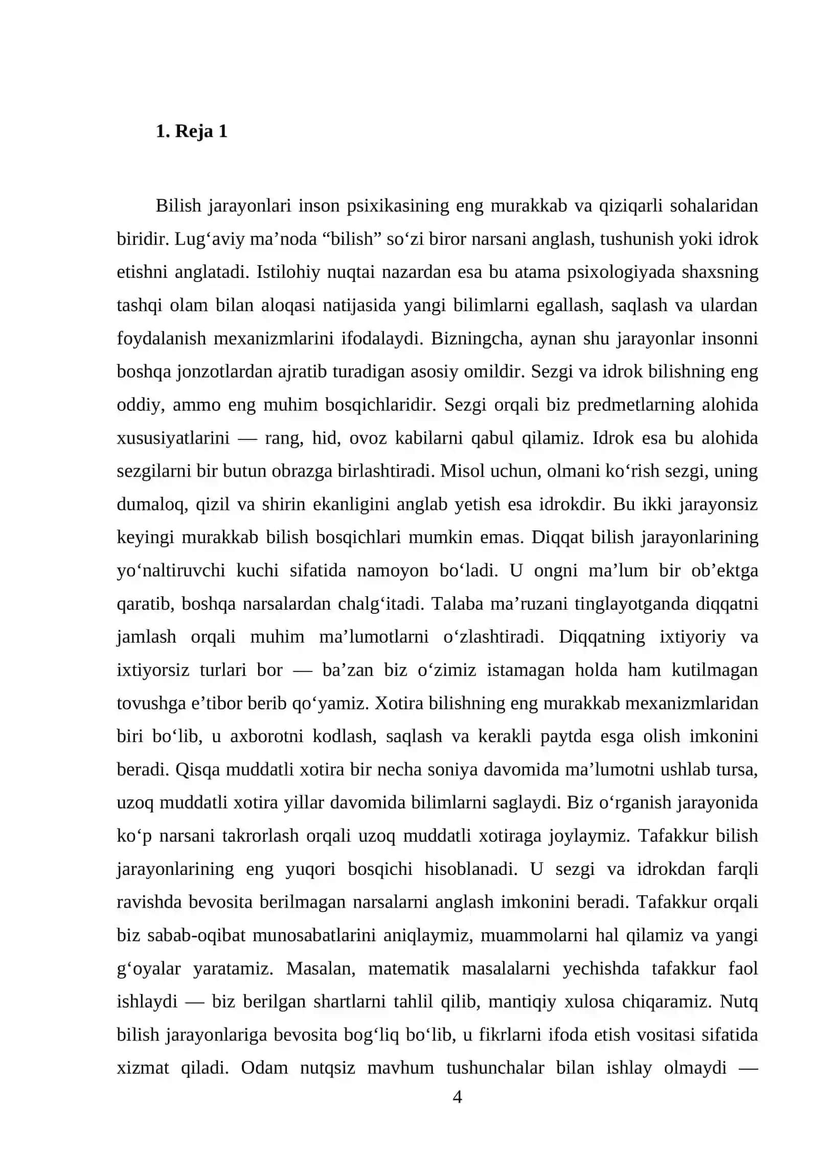 Shaxsning bilish jara yonlari 4