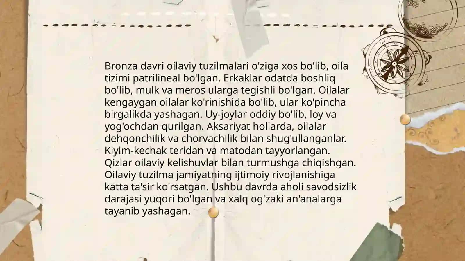 Bronza davri ijtimoiy munosabatlar 4
