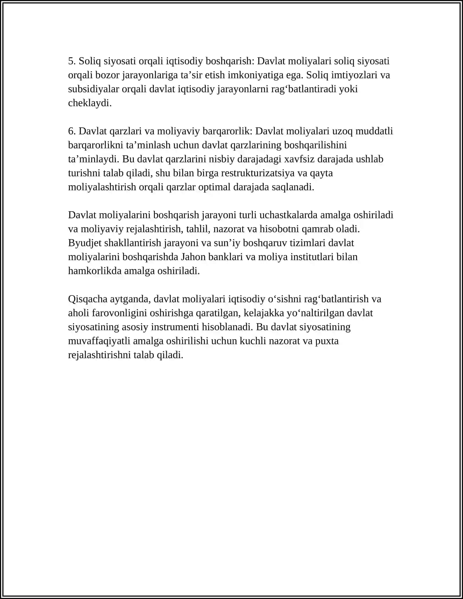 MÁMLEKET FINANSINA KIRISIW 4