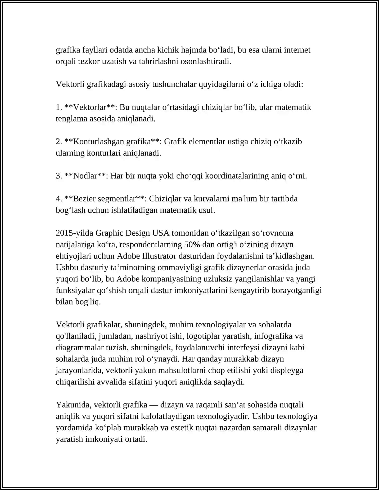 CORELDRAW DASTURI XUSUSIYATLARI 4