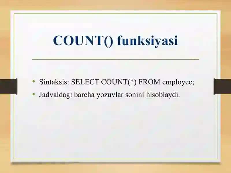 Agregat funksiyalar 4