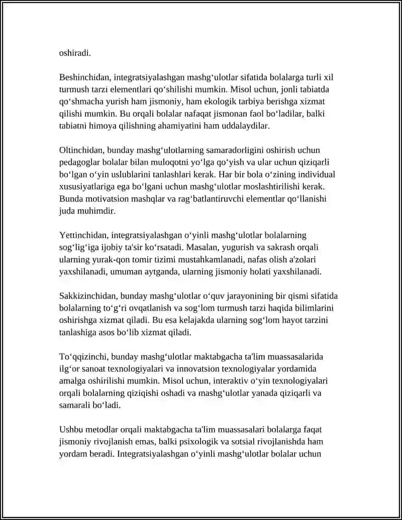 Integratsiyalashgan O‘yinli Mashg‘ulotlar 4