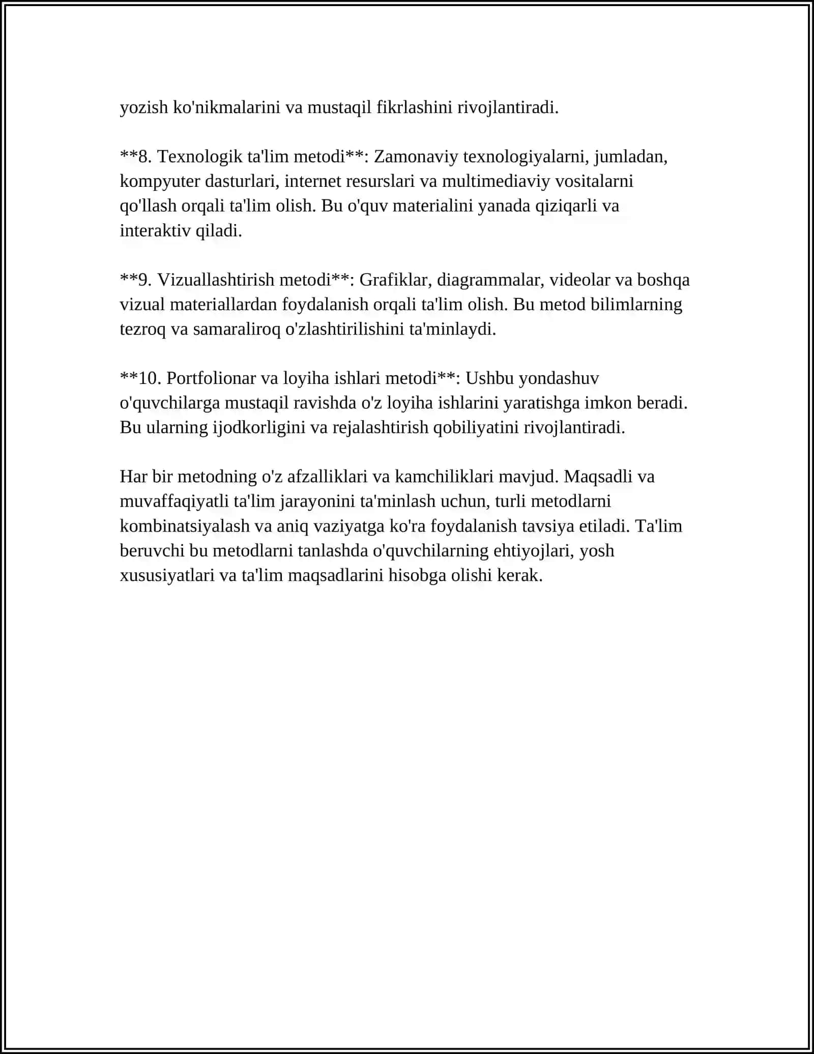 TA’LIM METODLARI VA VOSITALARI 4