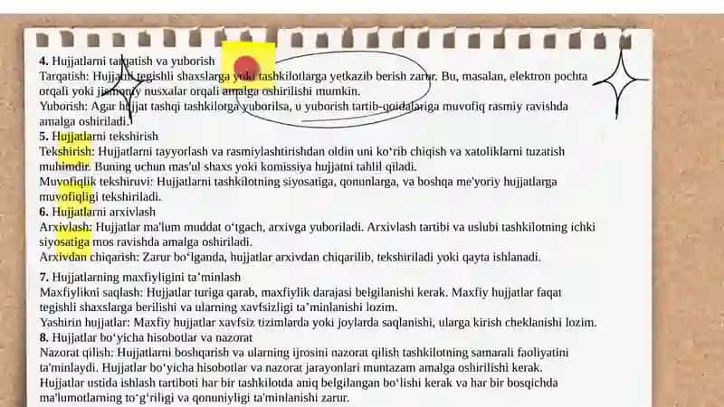 Hujjatlar ustida ishlash tartiboti 4