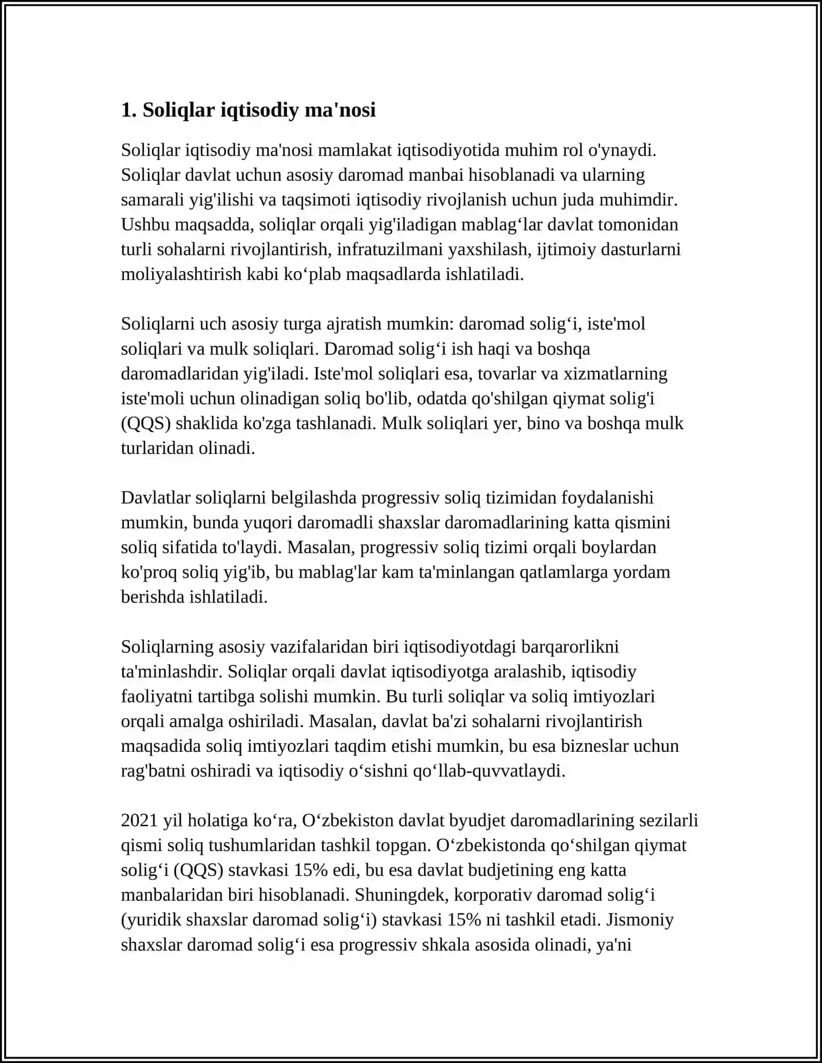 Soliqlar iqtisodiy ma'nosi 4