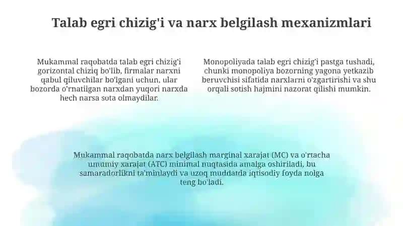 Mukammal raqobat va monopoliya 4