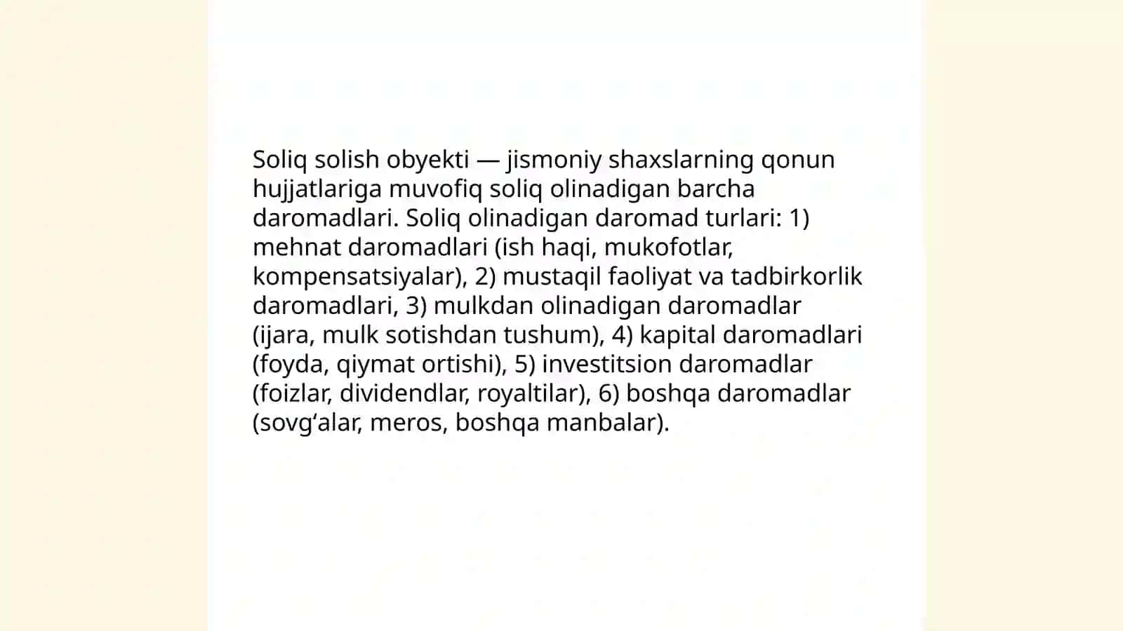 Jismoniy shaxslardan olinadigan daromad solig'i 4