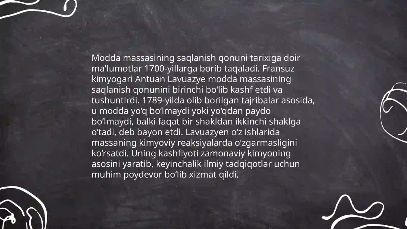 Modda massasining saqlanish qonuni 4