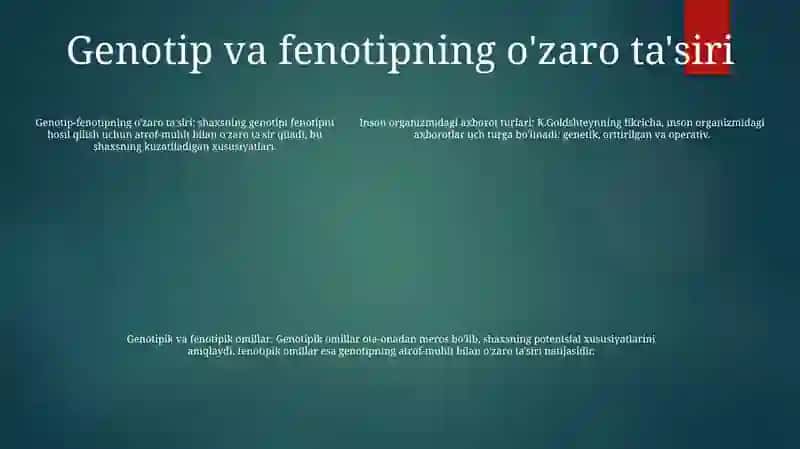 Genetika fanidan taqdimot 4