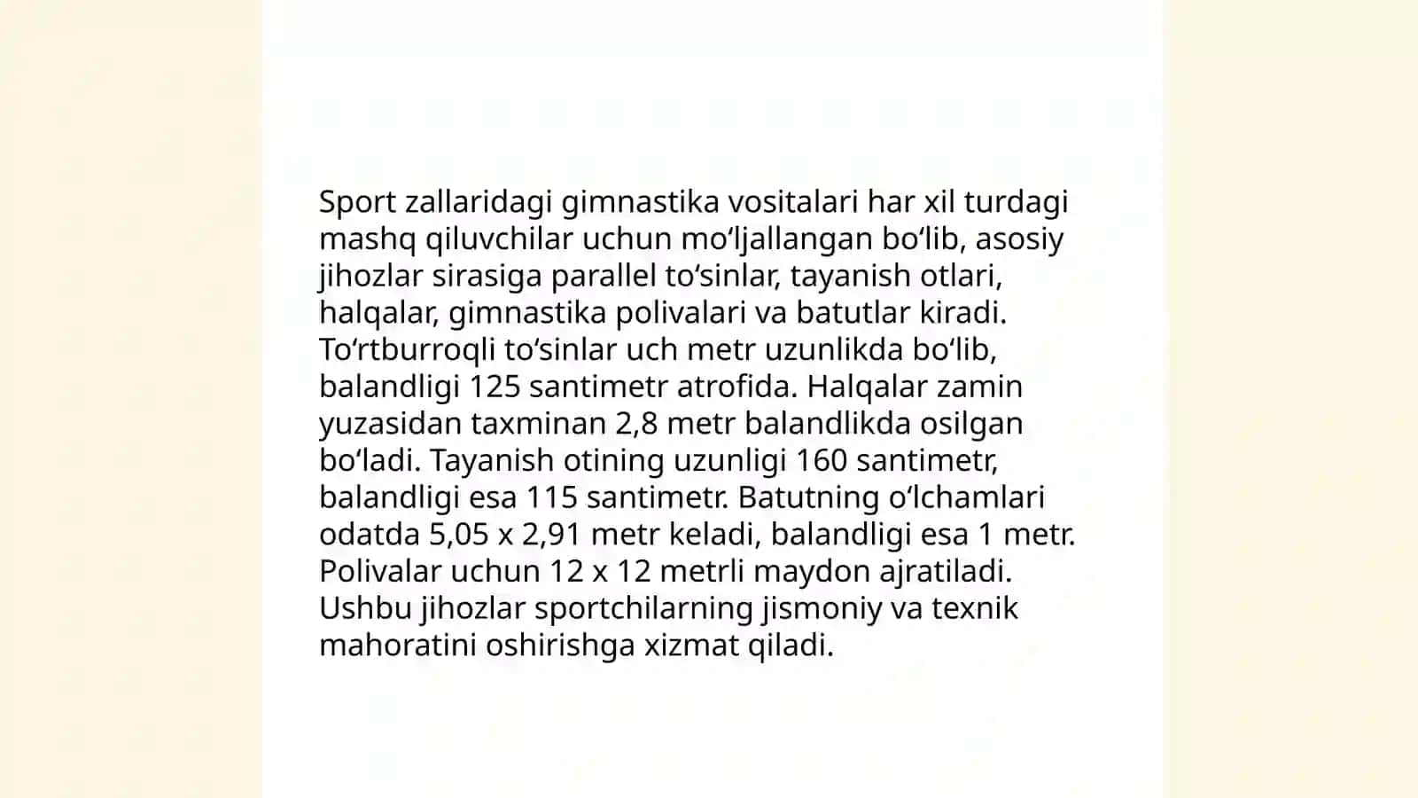 Gimnastika vositalariga tavsif 4