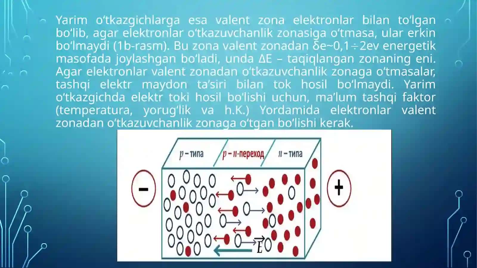 O‘tkazuvchi metallar va yarimo‘tkazgichlar 4