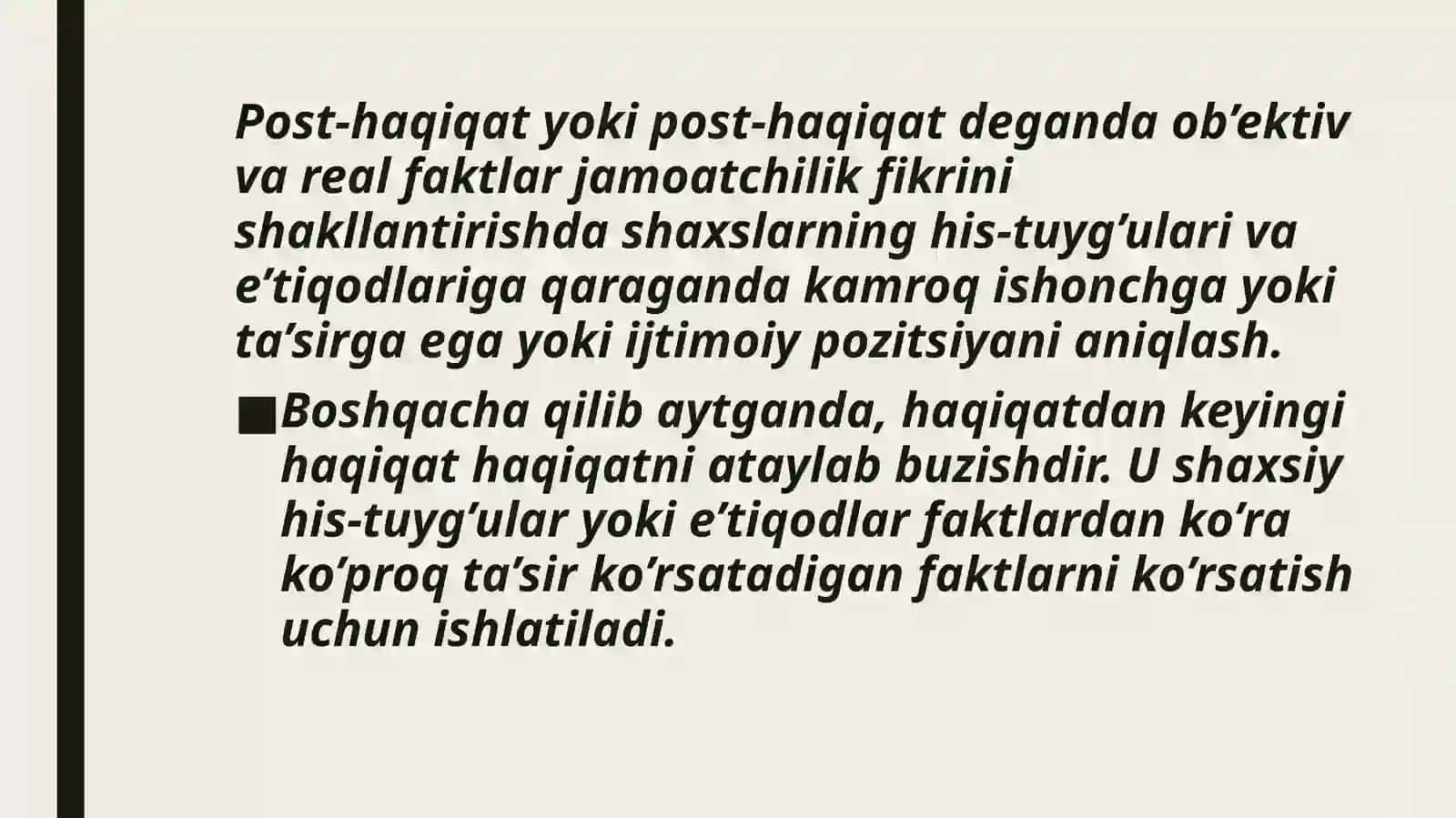Post-haqiqat nima? 4