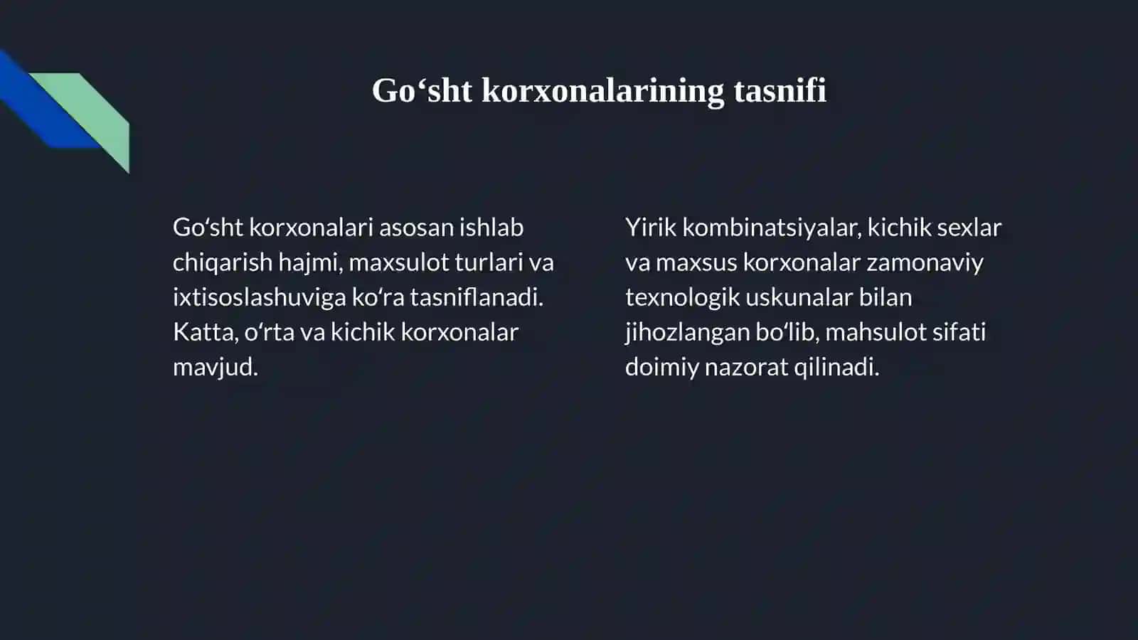 Goʻsht korxonalarini turlari va jarayonlari 4