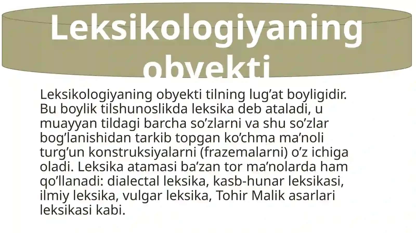 Leksikologiyaning obyekt, predmet va vazifalari 4