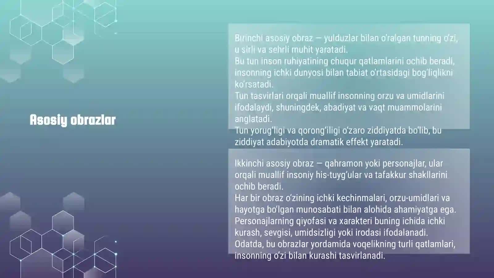 Yulduzli tunlar asariga tarif 4